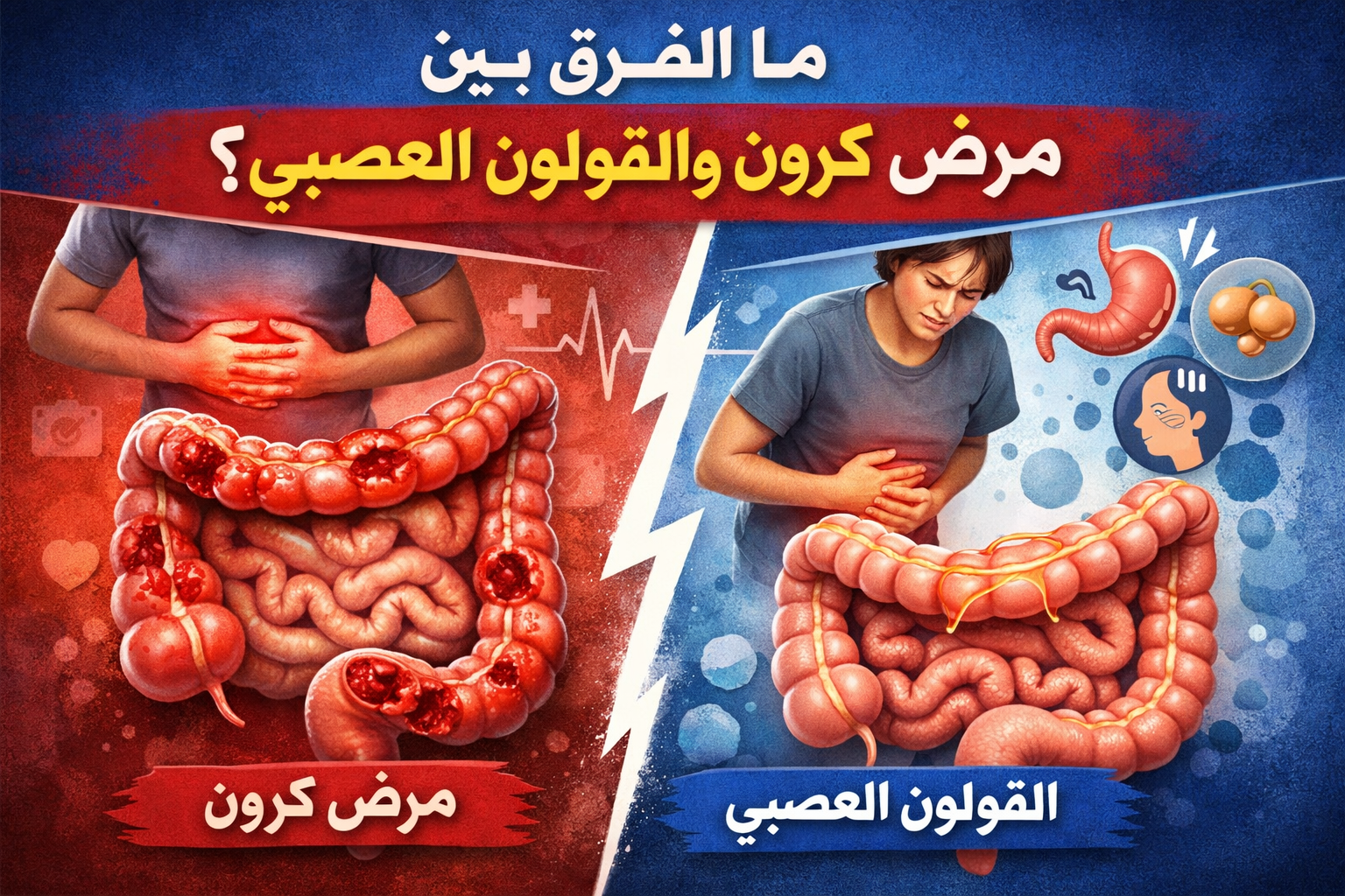 ما الفرق بين مرض كرون والقولون العصبي؟